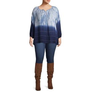 NWT Zac & Rachel Oversized LS Navy/White Dip Dye Tunic Women's‎ (S)